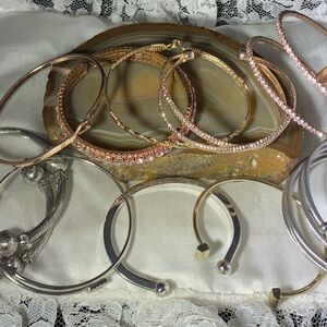 VINTAGE TO NOW LOT OF 10 Bracelets for SMALL WRISTS SILVER GOLD AND ROSE TONE